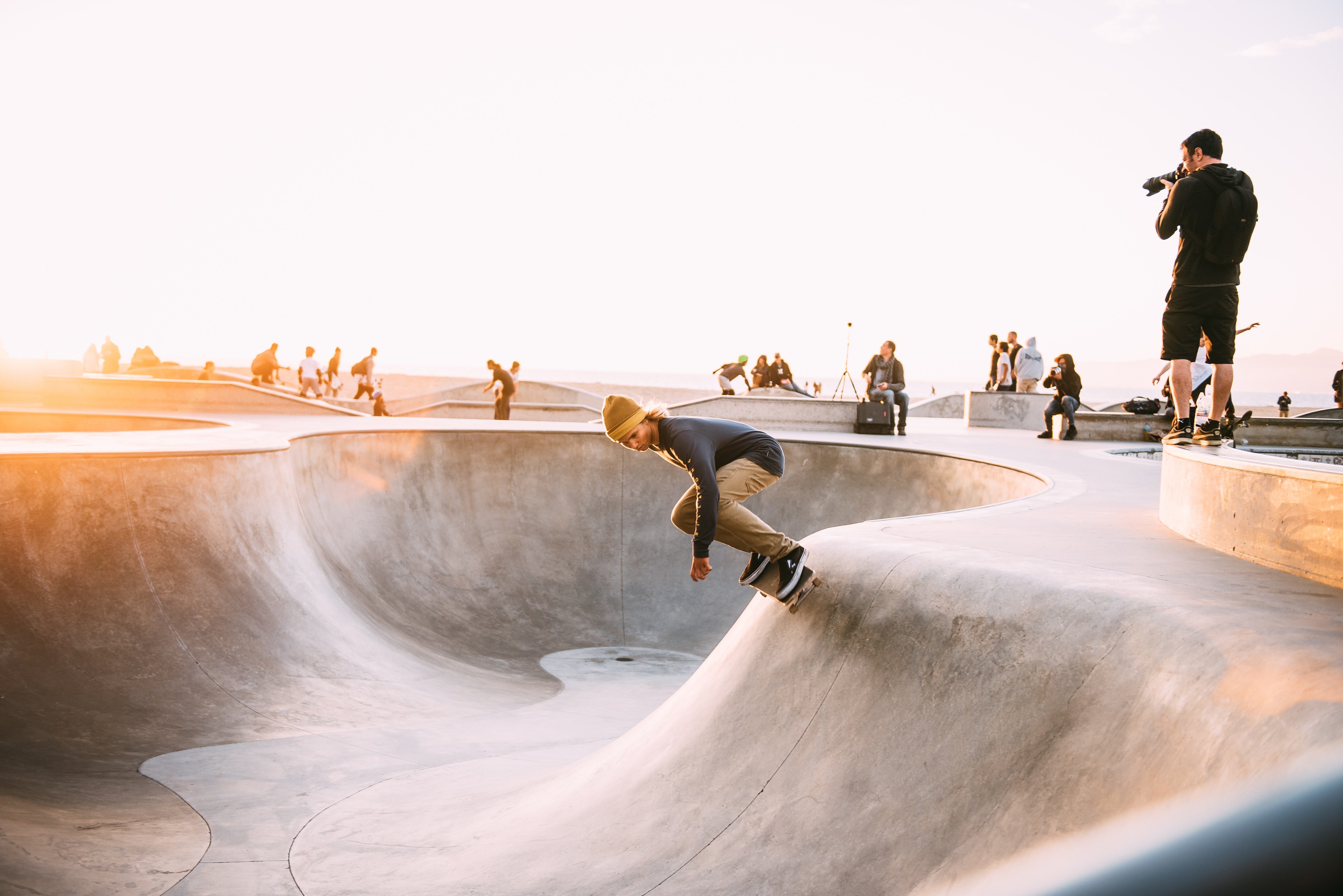 Skateboarding in a bowl