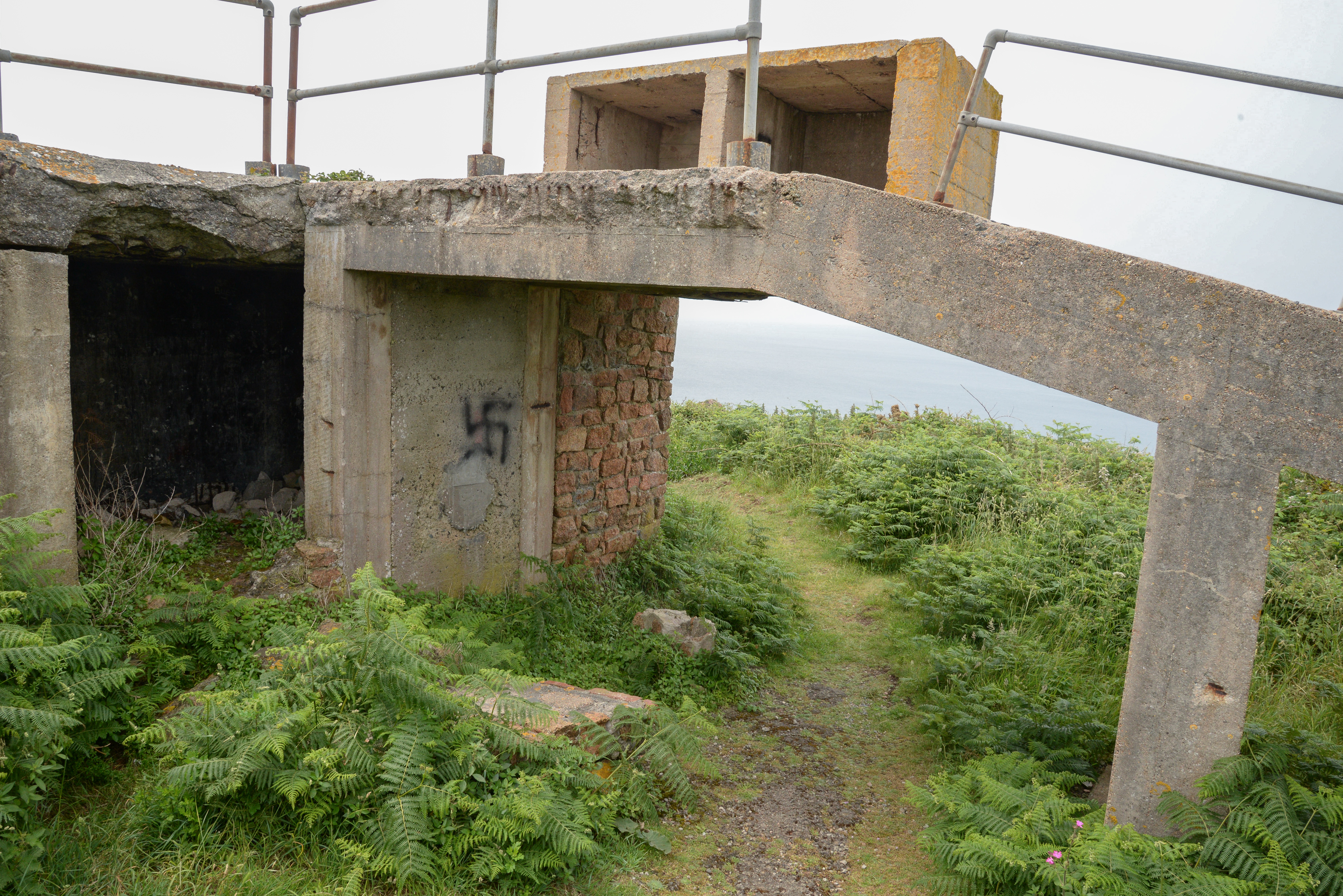 noirmont bunker swastikas graffiti