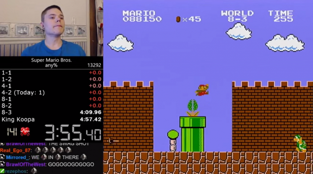 Super Mario Bros Speedrun World record by Darbian has an almost