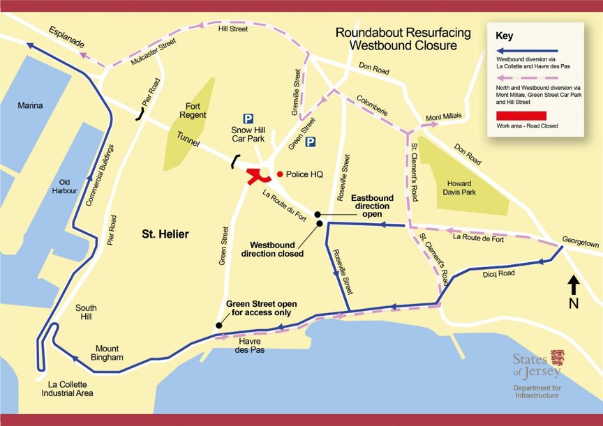 Green Street Roundabout Westbound Closure