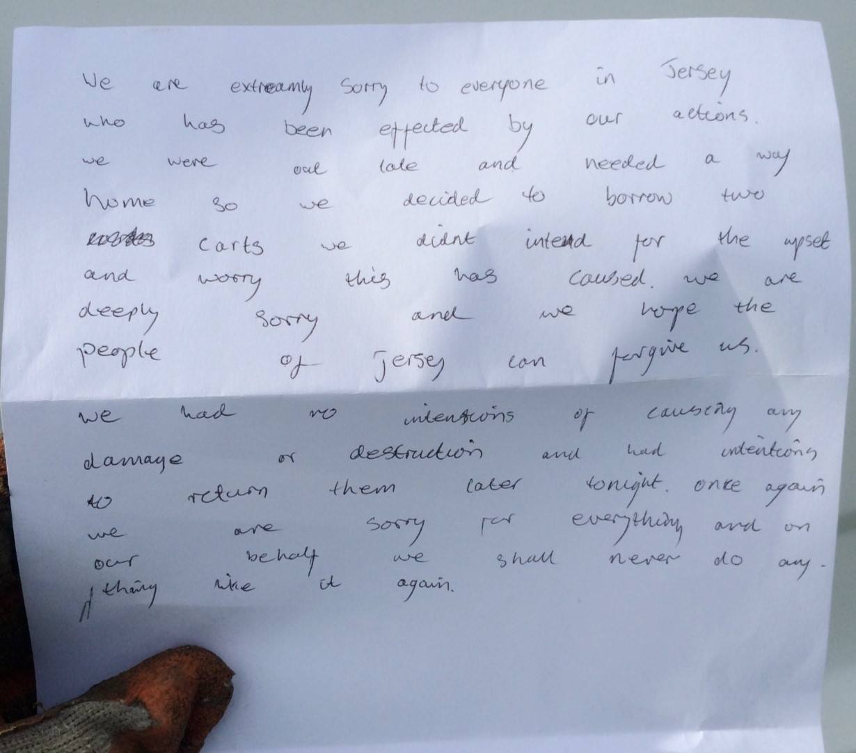 GoKart Amaizin Adventure Park Letter of apology