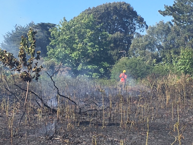 St Brelade Open Land fire