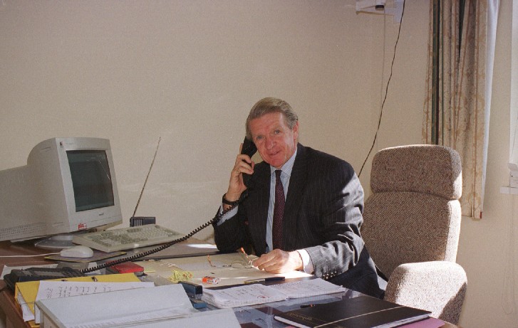 Charles Woodrow at Government House, 2000. CREDIT: Jersey Heritage.