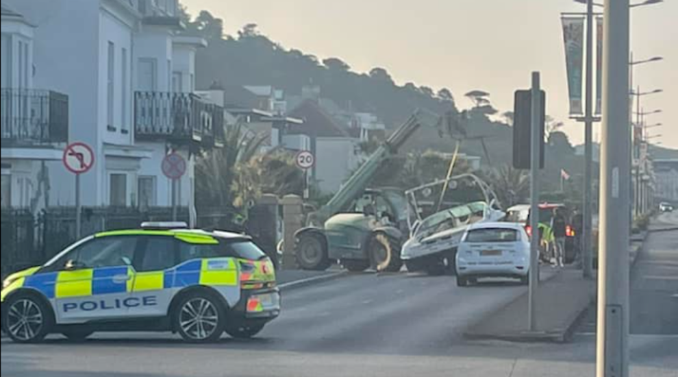 You can't park there! Boat on road causes commuter delays