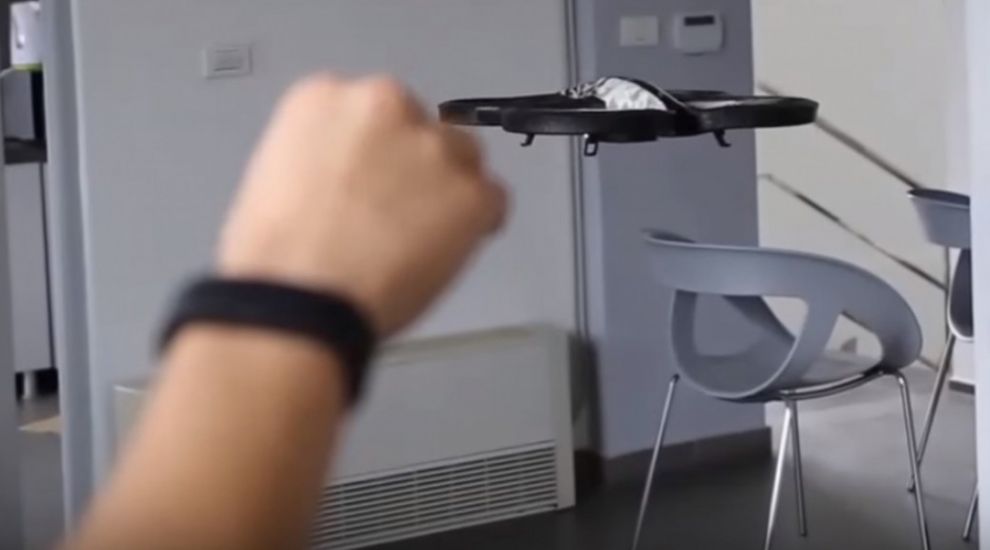 This drone can be controlled using a hacked fitness tracker and hand motions