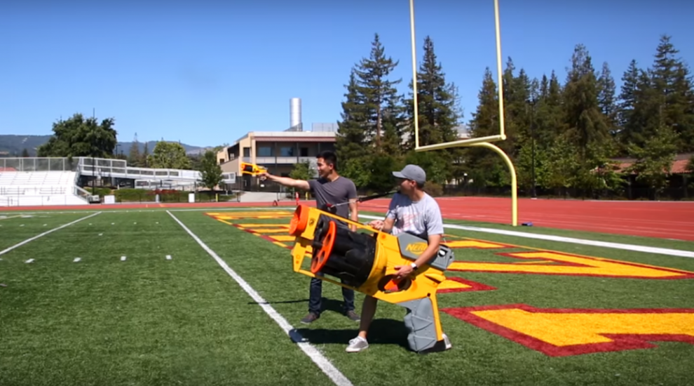 A former Nasa engineer has created the world's largest Nerf gun