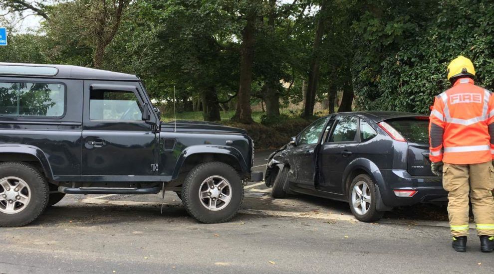 Two cars seriously damaged in St Ouen crash