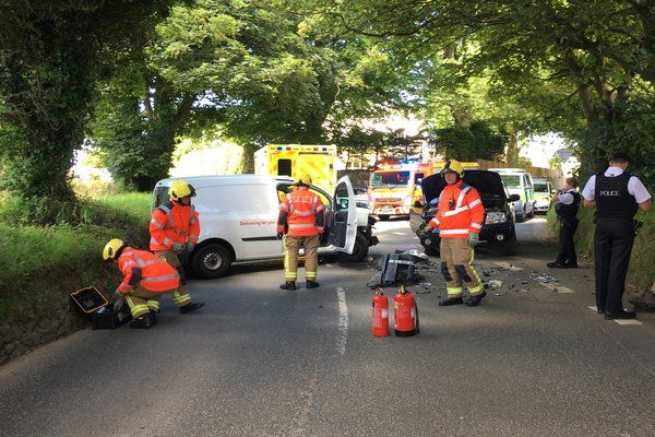 Two car collision in St John