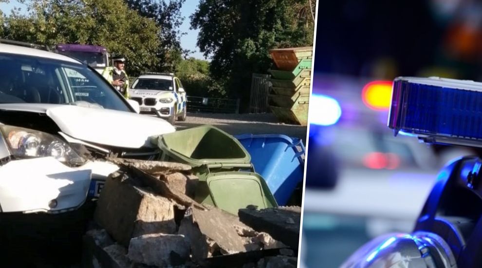 Car carrying two children crashes into wall