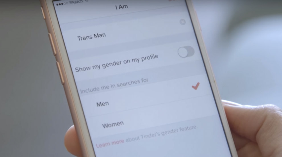 Tinder has updated its app to include transgender users