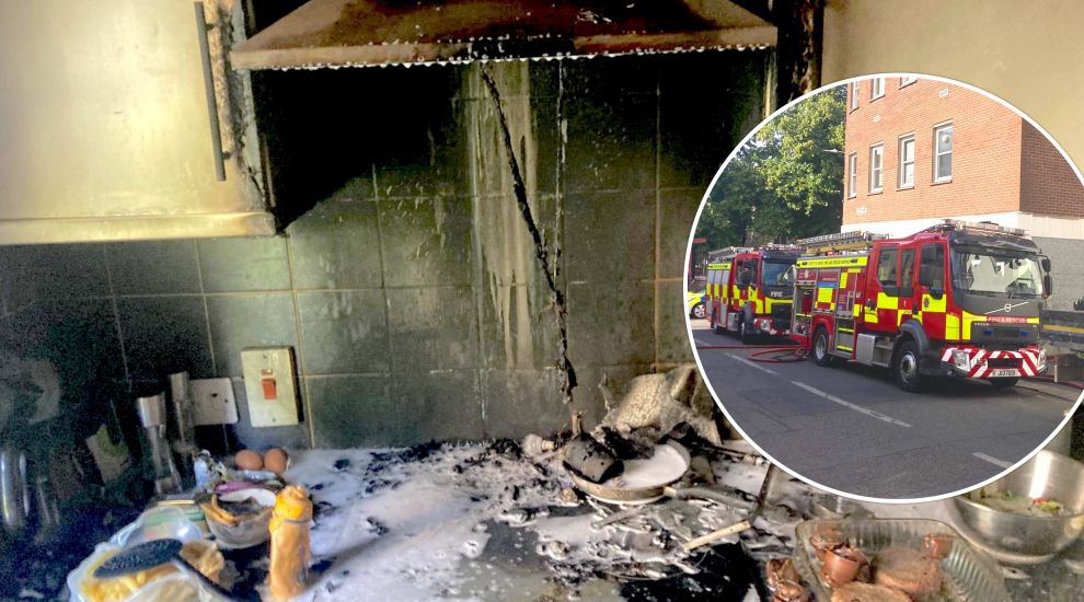 Unattended chip pan sends kitchen up in flames