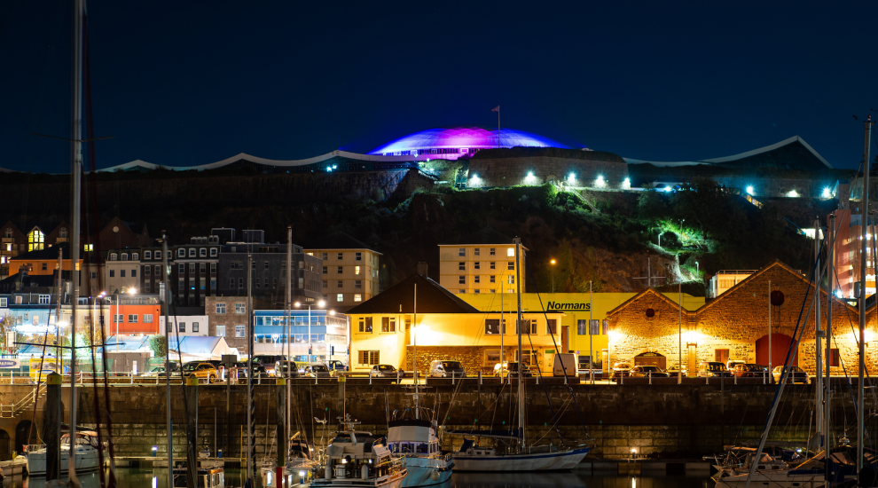 Jersey landmark glows pink and blue for Baby Loss Awareness Week