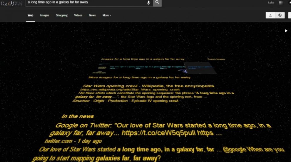 Star Wars Fan Try Typing A Long Time Ago In A Galaxy Far Far Away Into Google Bailiwick Express