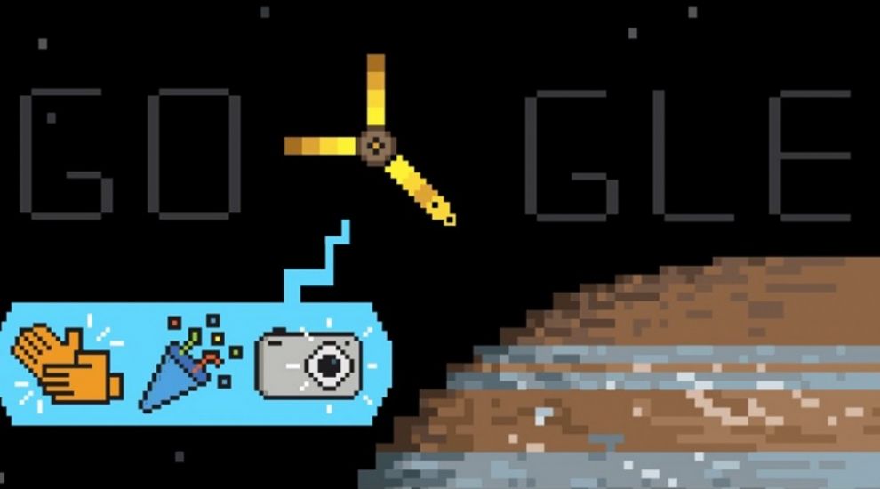 The latest Google Doodle celebrates Juno's arrival at Jupiter