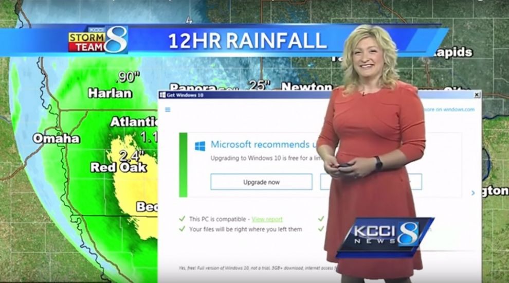 Windows 10 upgrade reminder pops up in middle of weather report