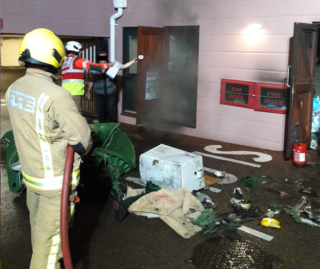 Disposable barbecue blamed for bin store fire