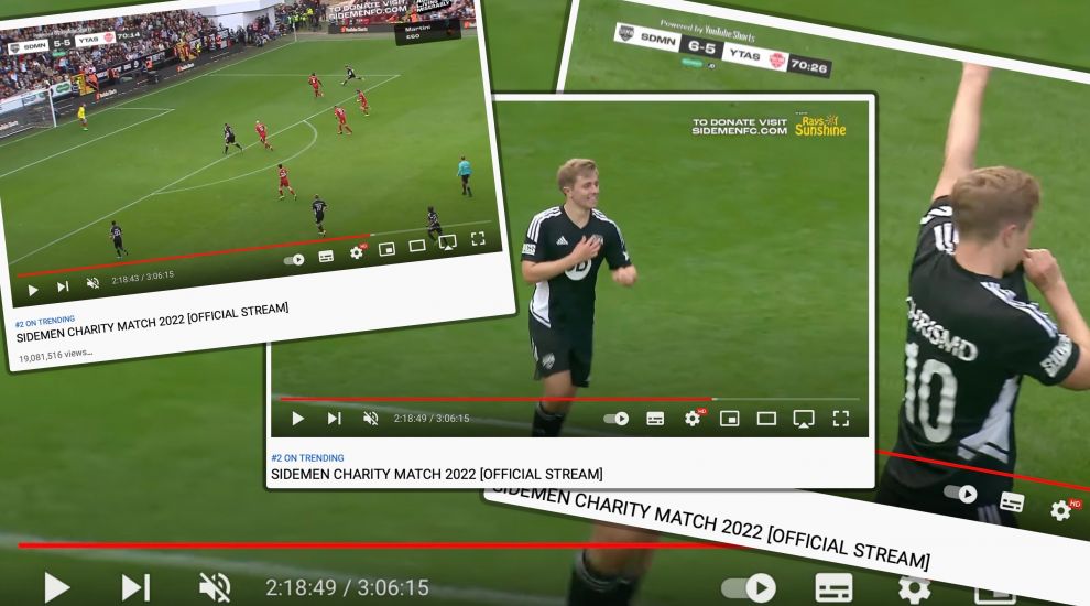 Impressive goal for Jersey YouTuber in charity match watched by millions