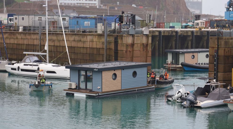 WATCH: Floating holiday pods arrive in Jersey