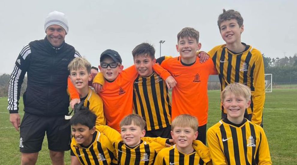 Harry Maguire congratulates Channel Island Football Champions