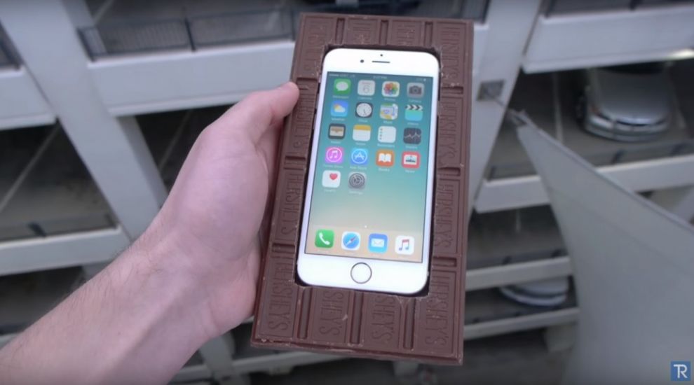 Can a bar of chocolate protect your precious iPhone from a 100ft drop?