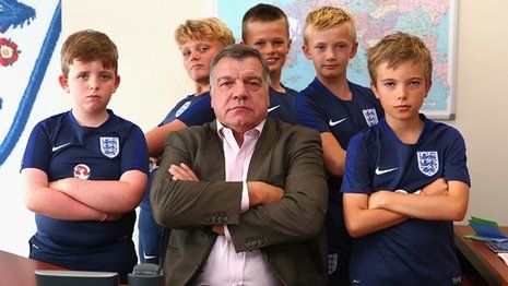 Big Sam meets the boys of St George’s School