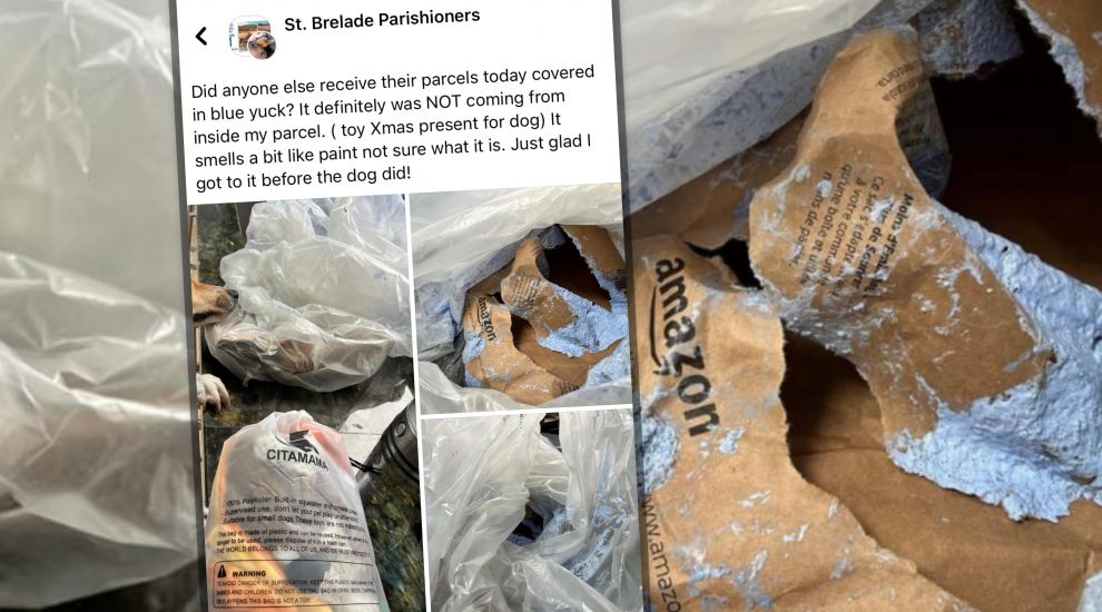 Yuck! Mystery blue gunge coats islanders' parcels