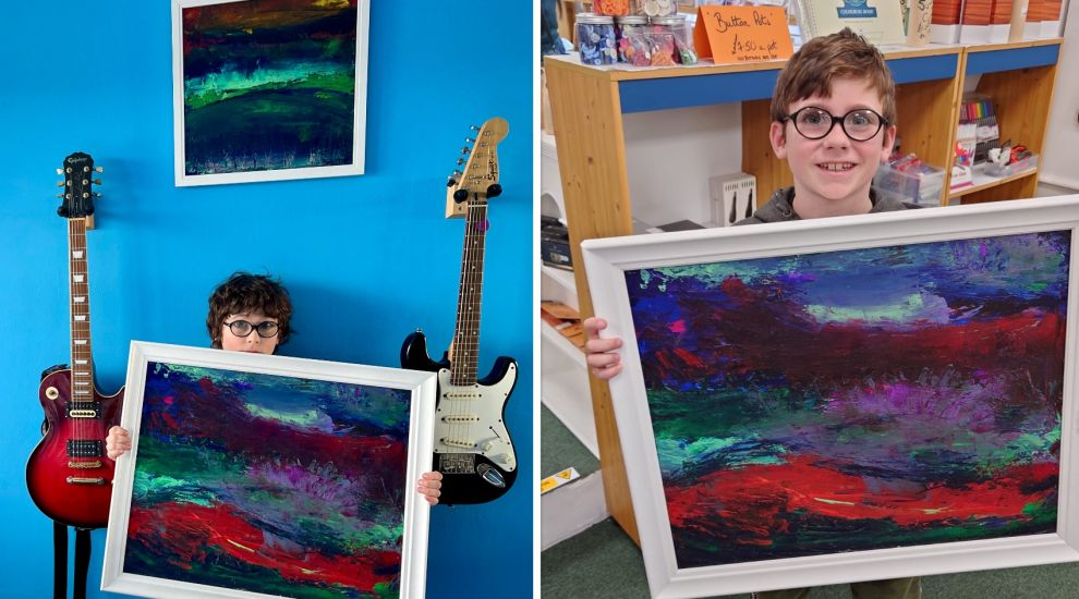 Youngster's paintings go under the hammer for mental health charity