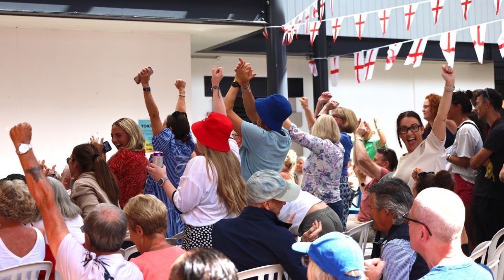 WATCH: Come on England! Jersey roars for Lioness semi-final success