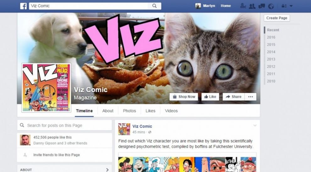 Facebook apologies for 'error' in blocking Viz magazine's page